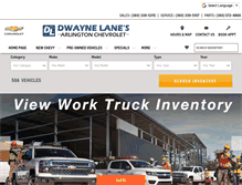 Tablet Screenshot of dwaynelanechevrolet.com